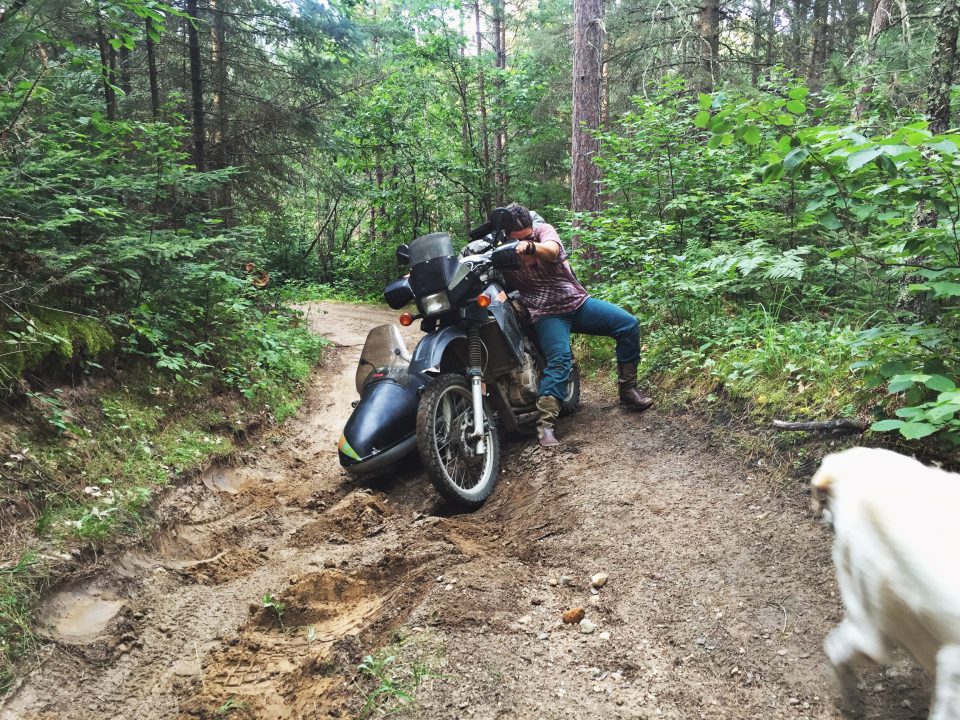 Operation Moto Dog Stuck in the Mud