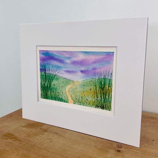"Violet Meadow" Original Watercolor