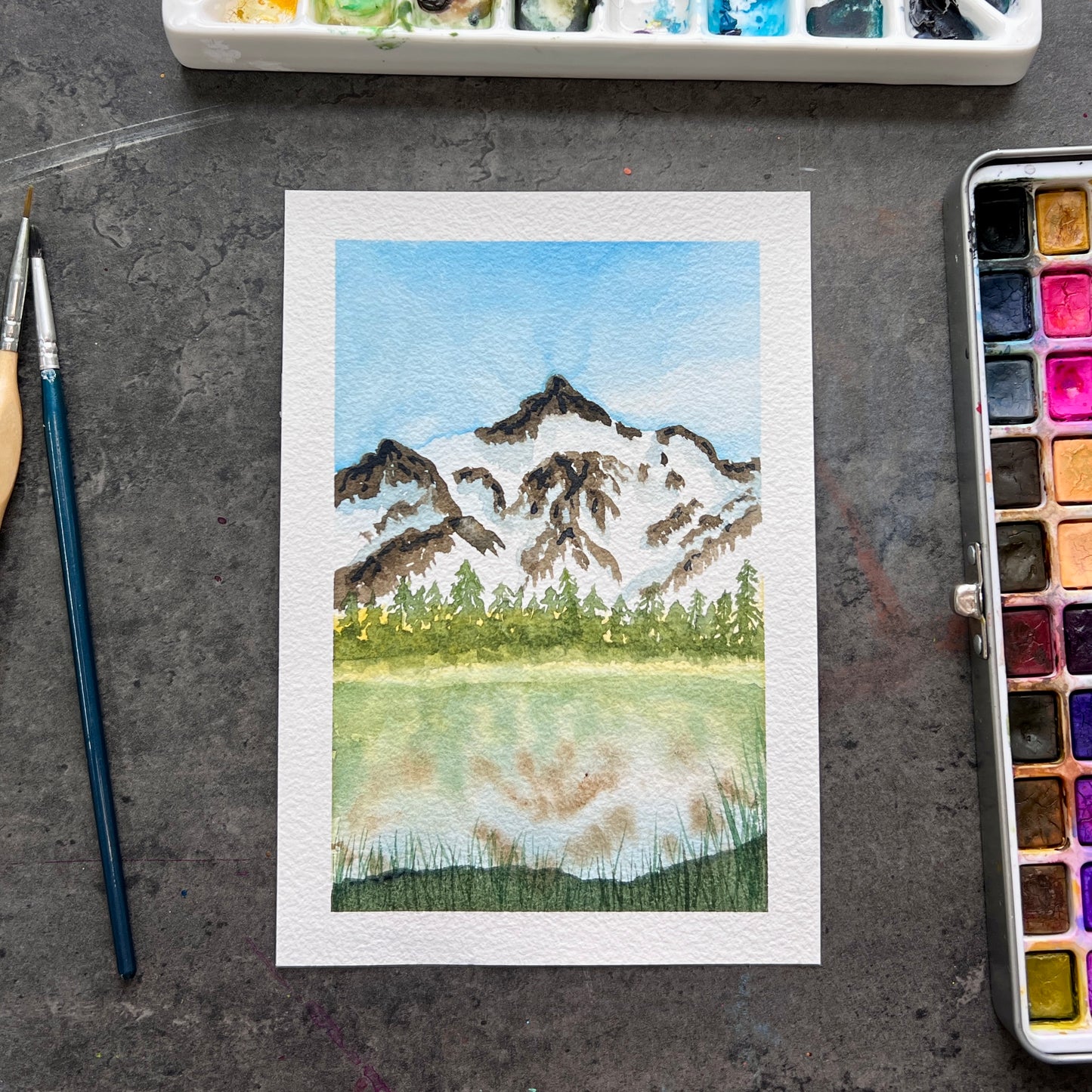 "Alpine Reflection" Original Watercolor Painting