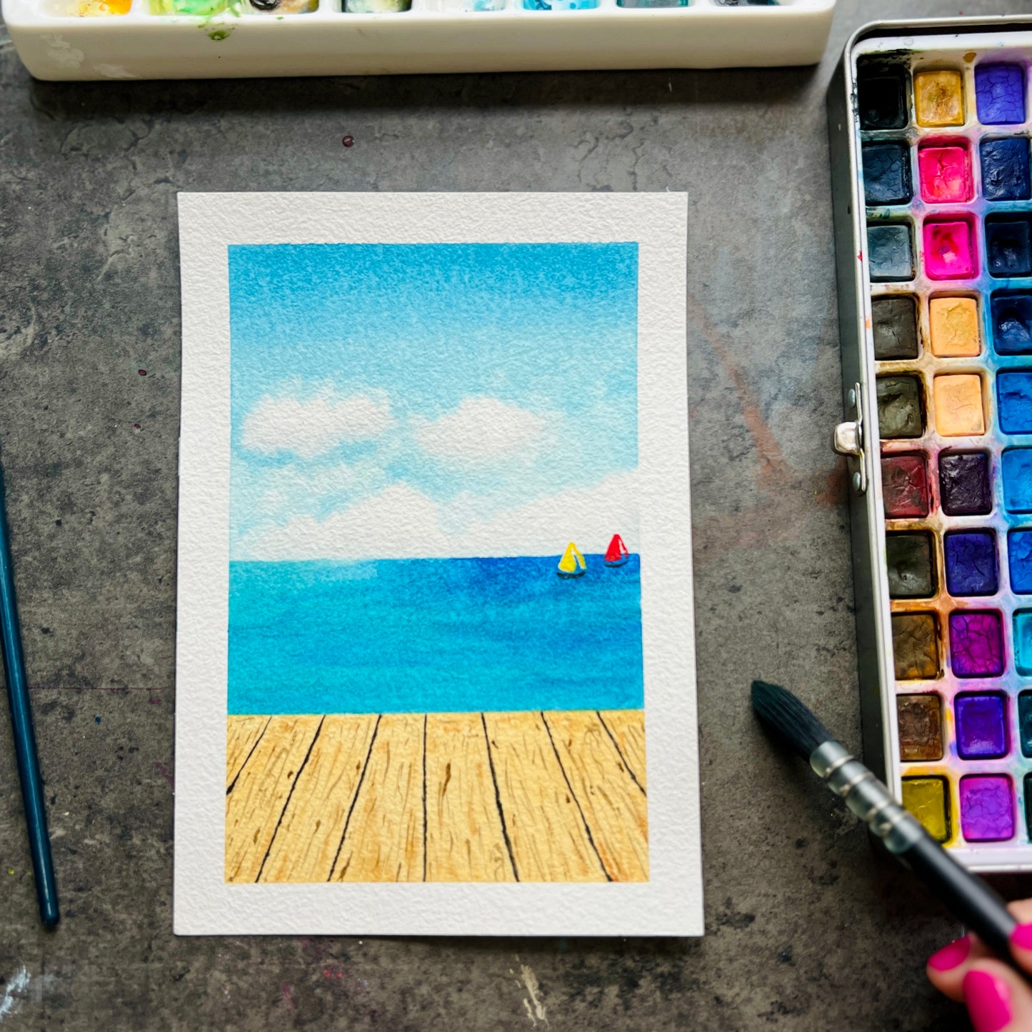 "Dockside" Original Watercolor