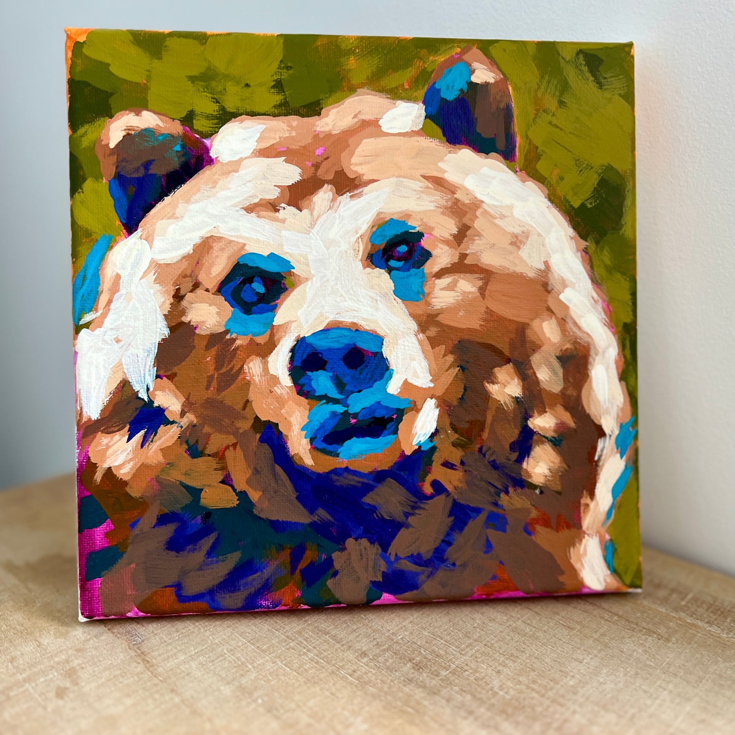 "Oso" 8x8 Original Acrylic Painting