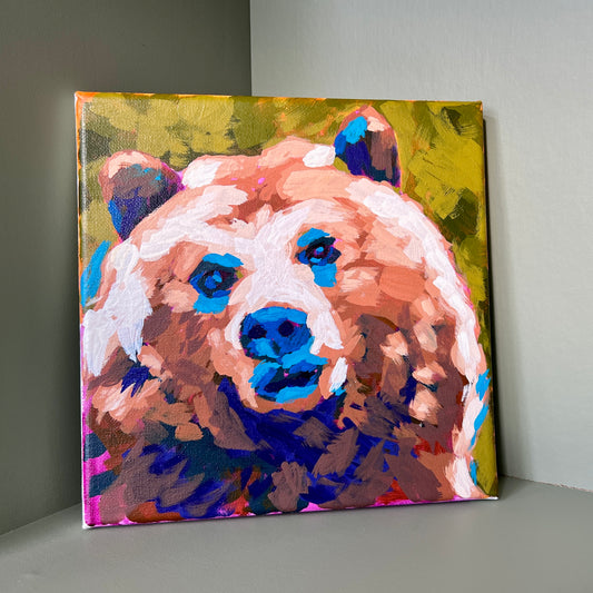 "Oso" 8x8 Original Acrylic Painting