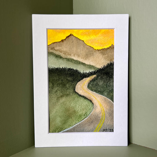 "On the Road" Original Watercolor Painting