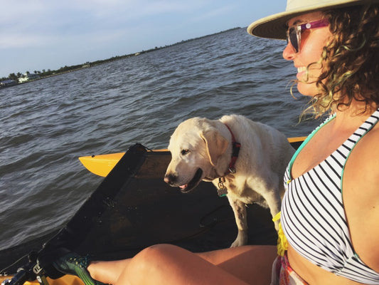 Mallory Paige and Baylor the Dog Paddle in Florida