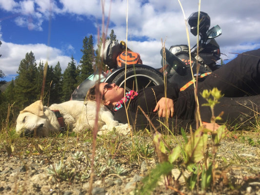 Mallory Paige and Baylor the Dog Nap in the Yukon