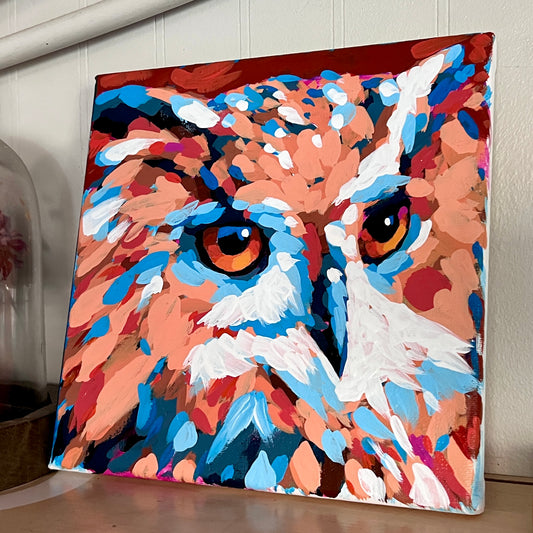 "Hoot" 8x8 Acrylic Orignal