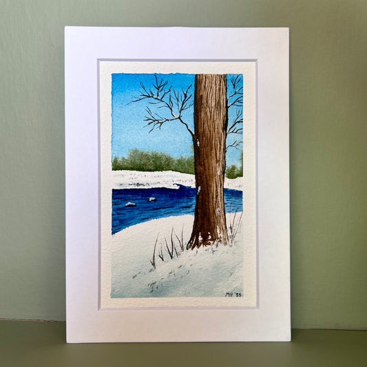 Snowy River Original Watercolor