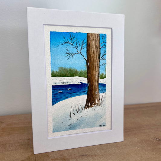 Snowy River Original Watercolor