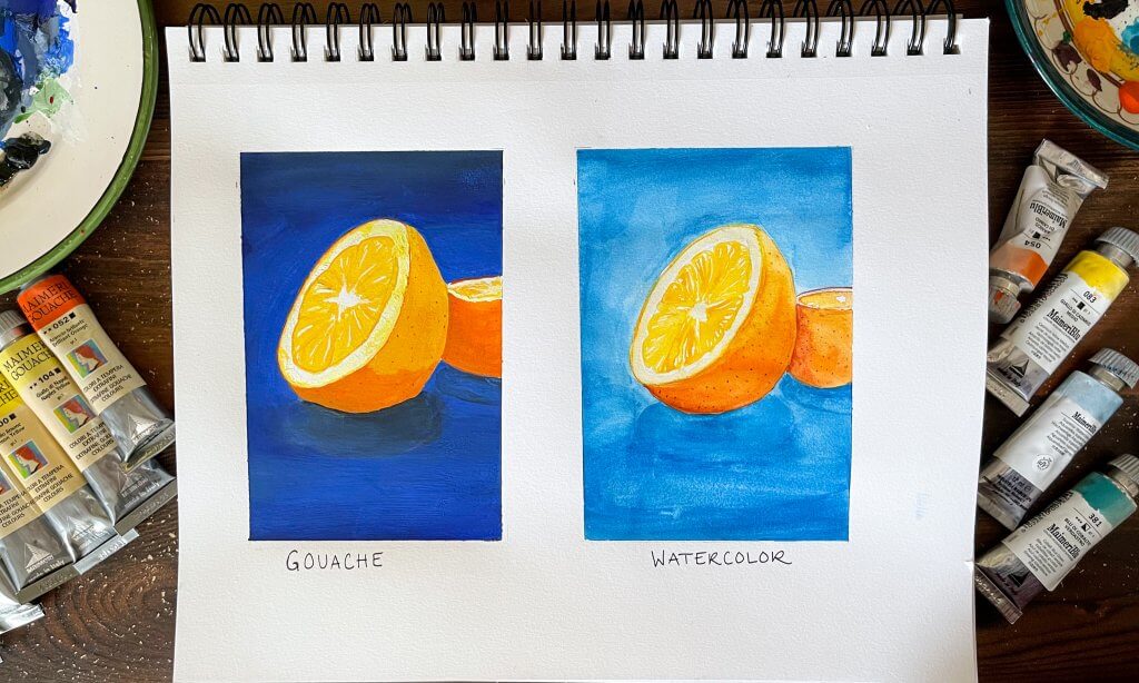 gouache vs watercolor